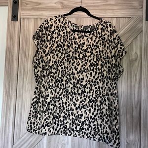 Halogen 1x leopard print shirt